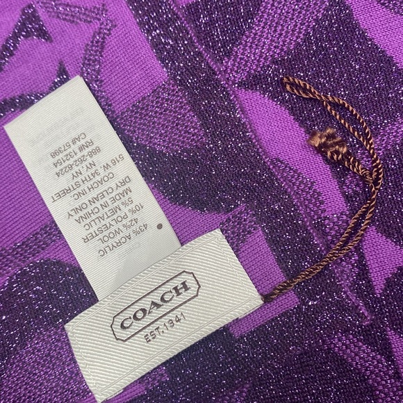 Coach Signature Wool Blend Scarf - Picture 6 of 12